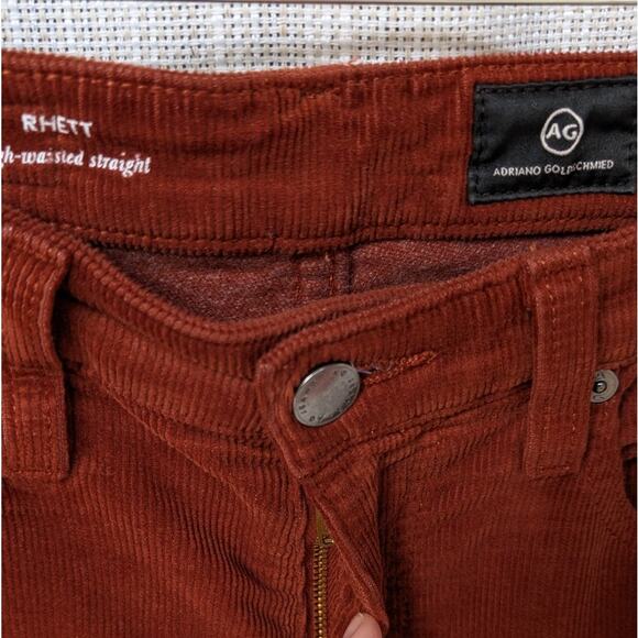 Ag Adriano Goldschmied Rhett Corduroy High Waist Straight Cropped Jeans, size 25 - Picture 6 of 7